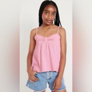 Old Navy Girls Sleeveless Pucker Tank Top Pink Size M (8)